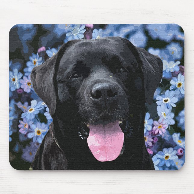 Tapis De Souris Oubliez-moi le noeud - Black Labrador (Devant)