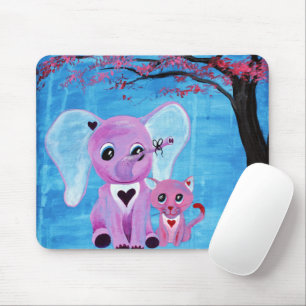 Tapis De Souris Oubliez-moi pas Eléphant Rose Chat Cerisier Fleur 