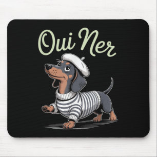 Tapis De Souris Oui Ner Dachshund Wiener Dog Humour français Funny