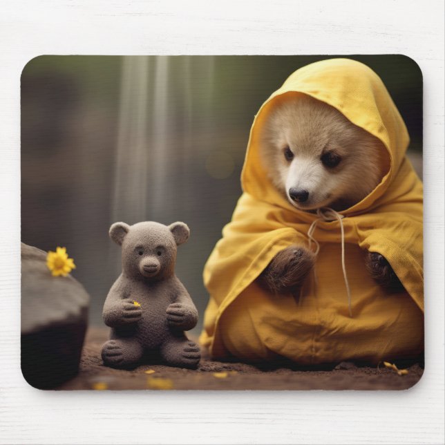 Tapis De Souris Ours animal sauvage paisible (Devant)