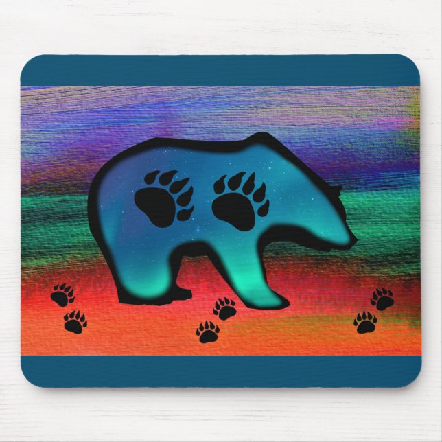 Tapis De Souris Ours aurores boréales Esprit Ours (Devant)