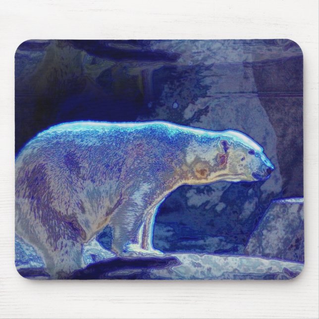 Tapis De Souris Ours blanc stylisé (Devant)