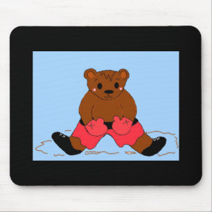 Tapis De Souris Ours boxeur en rouge