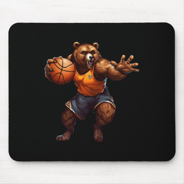Tapis De Souris Ours de basket-ball (Devant)