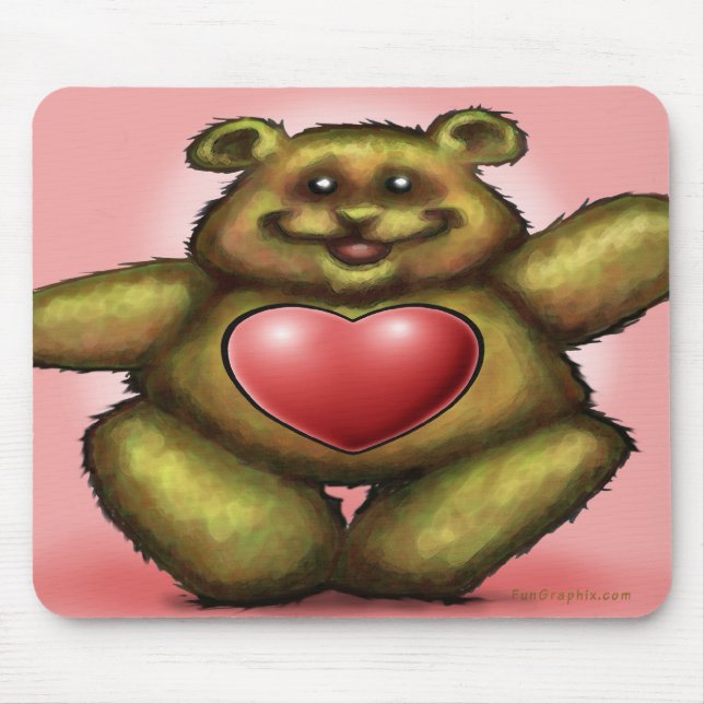 Tapis De Souris Ours de coeur (Devant)