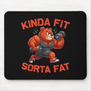 Tapis De Souris Ours de gym plutôt en forme un peu gras drôle Halt