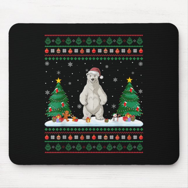 Tapis De Souris Ours de Noël Lar Ours Père Noël Laid Xmas Swe (Devant)