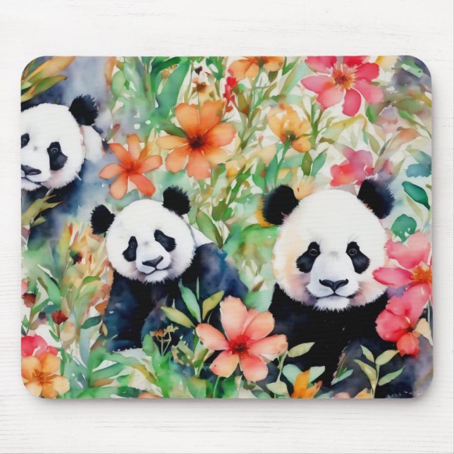 Tapis De Souris Ours de panda aquarelle (Devant)