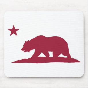 Tapis De Souris Ours de République de la Californie - rouge