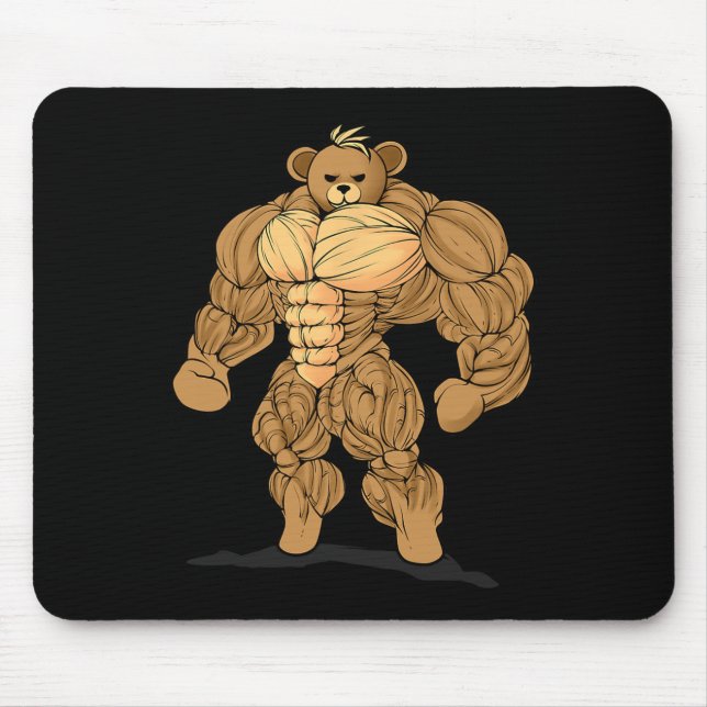 Tapis De Souris Ours de sport de force de culturisme  (Devant)