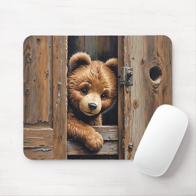 Tapis De Souris Ours En Jouet À La Porte (Avec souris)