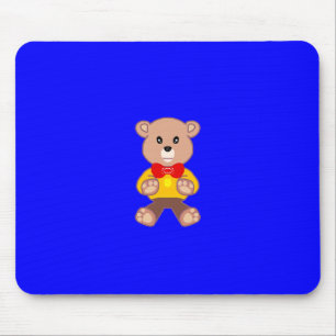 Tapis De Souris Ours en peluche mignon sur Mousepad bleu