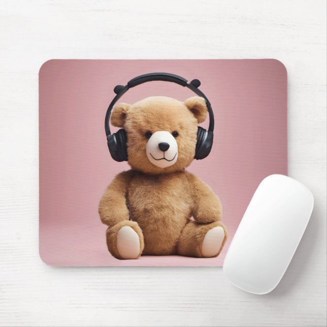 Tapis De Souris Ours En Teddy Avec Casque (Avec souris)