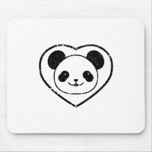 Tapis De Souris Ours Et Coeur De Panda En Caoutchouc