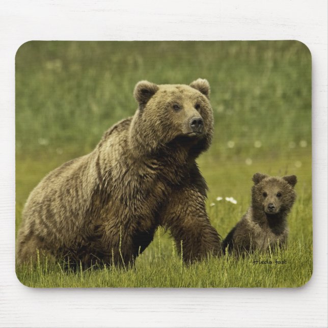 Tapis De Souris Ours et petit animal de maman (Devant)