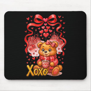 Tapis De Souris Ours Hugvyn Saint-Valentin Xoxo Rétro Coquette Cœu