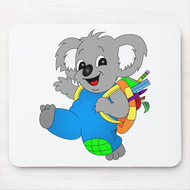 Tapis De Souris Ours Koala avec sac à dos (Devant)