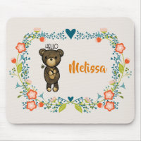 Ours mignon, Fleur Jaune et Fleur Florale