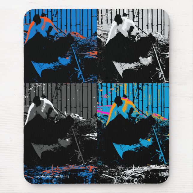 Tapis De Souris Ours Panda Dessin Moderne Multi-panneaux (Devant)