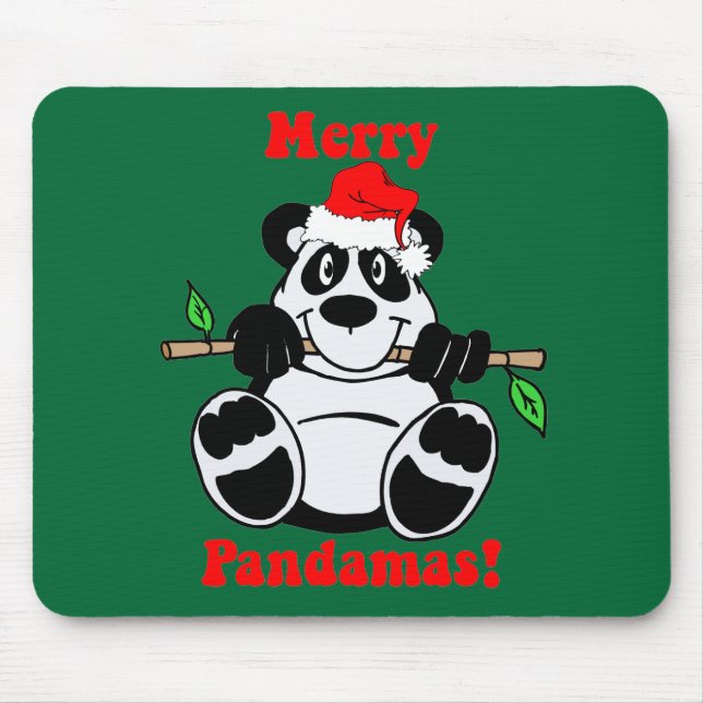 Tapis De Souris Ours panda drôle de Noël (Devant)