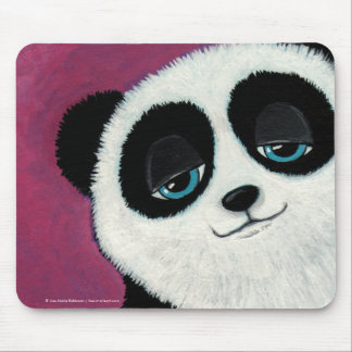 Tapis De Souris Ours panda lunatique mignon avec des yeux bleus