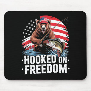 Tapis De Souris Ours patriote accro à la liberté pêche américain
