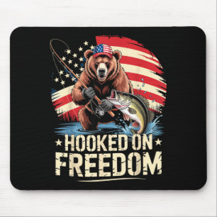 Tapis De Souris Ours patriote pêche américain accro à la liberté
