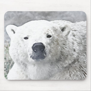 Tapis De Souris Ours polaire aquarelle
