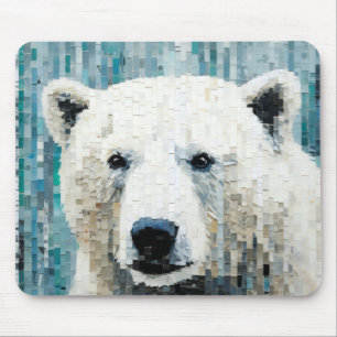 Tapis De Souris Ours polaire Art Décor Peinture Mosaïque