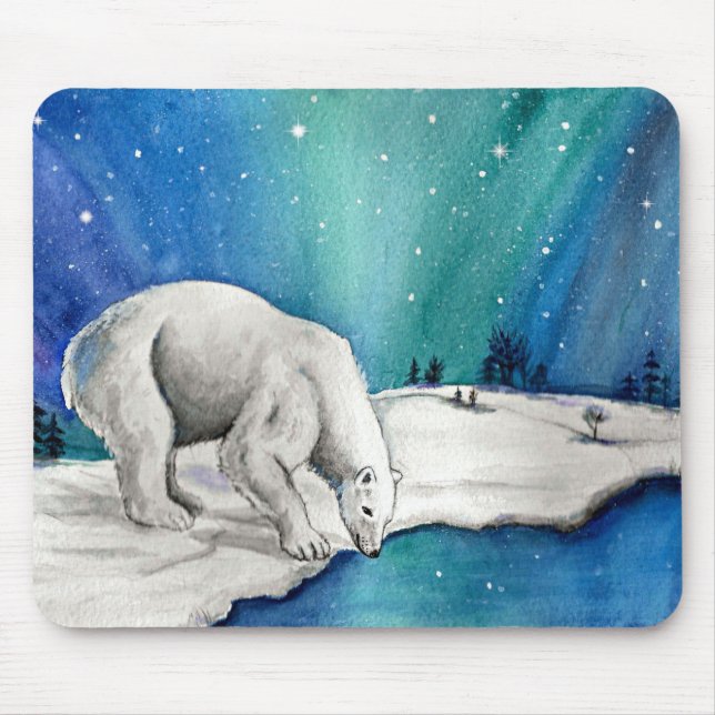 Tapis De Souris Ours polaire auroral (Devant)