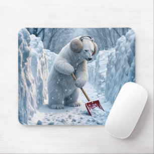 Tapis De Souris Ours polaire brandissant la neige