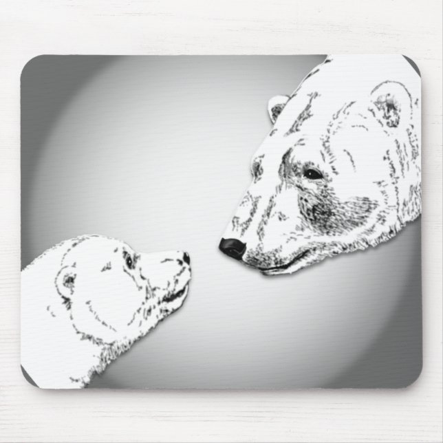 Tapis De Souris Ours Polaire & Cube Mousepad Ours Art Mousepad (Devant)
