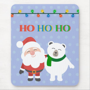 Tapis De Souris Ours polaire du Père Noël mignon ho ho ho ho ho ho