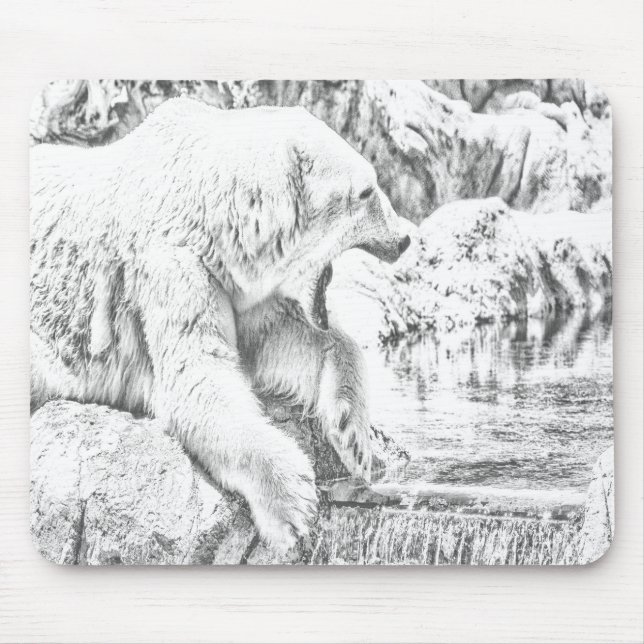 Tapis De Souris Ours polaire et eau (Devant)