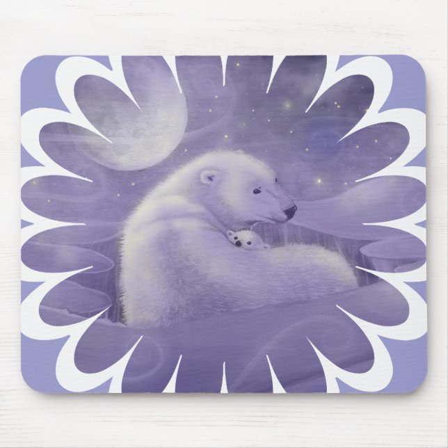 Tapis De Souris Ours polaire et ourson (Devant)