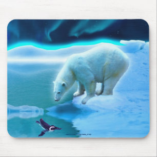 Tapis De Souris Ours polaire et pingouin Arctic Wildlife Art Mouse