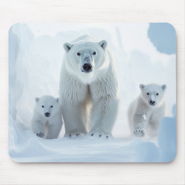 Tapis De Souris Ours polaire Famille animal errant (Devant)