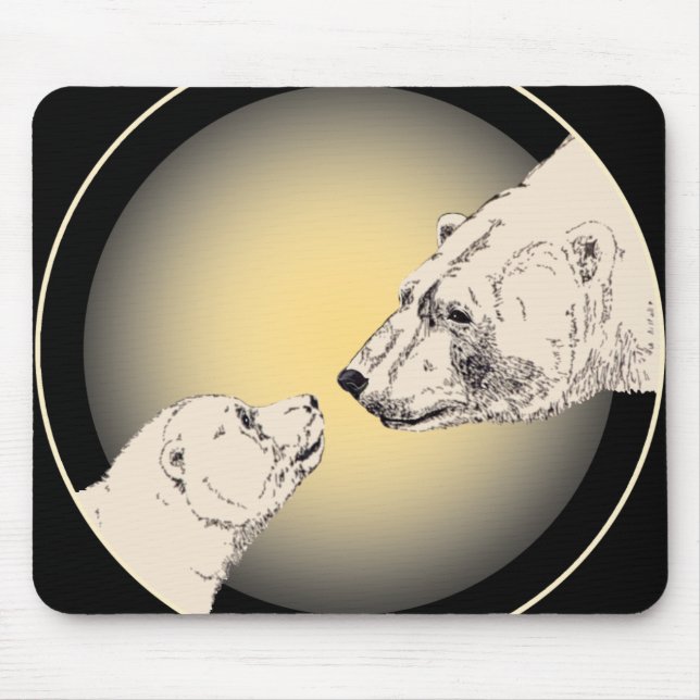 Tapis De Souris Ours Polaire & Mousepad Art de la faune Mousepad (Devant)
