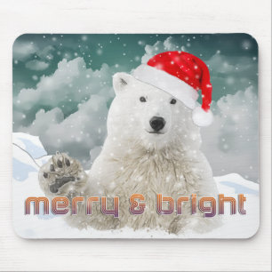 Tapis De Souris Ours polaire père Noël   Beary Christmas Mousepad