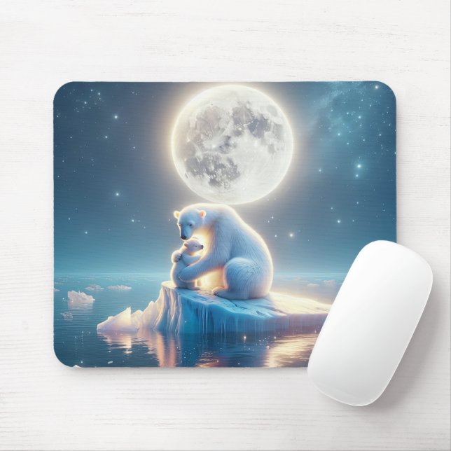 Tapis De Souris Ours Polaire Sur L'Iceberg Fondu (Avec souris)