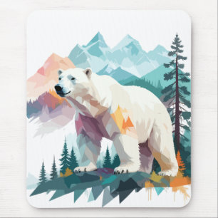 Tapis De Souris Ours polaire Vector Art Animal Majestic Nature sau