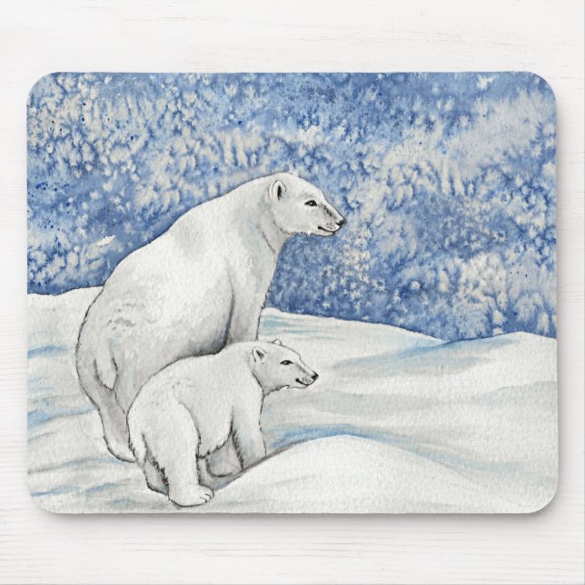 Tapis De Souris Ours polaires de neige (Devant)
