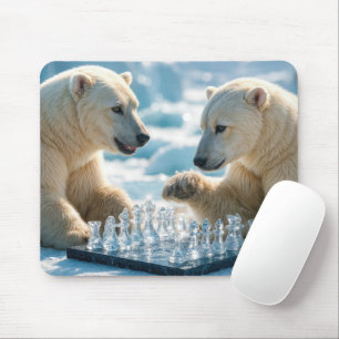 Tapis De Souris Ours polaires jouant aux échecs