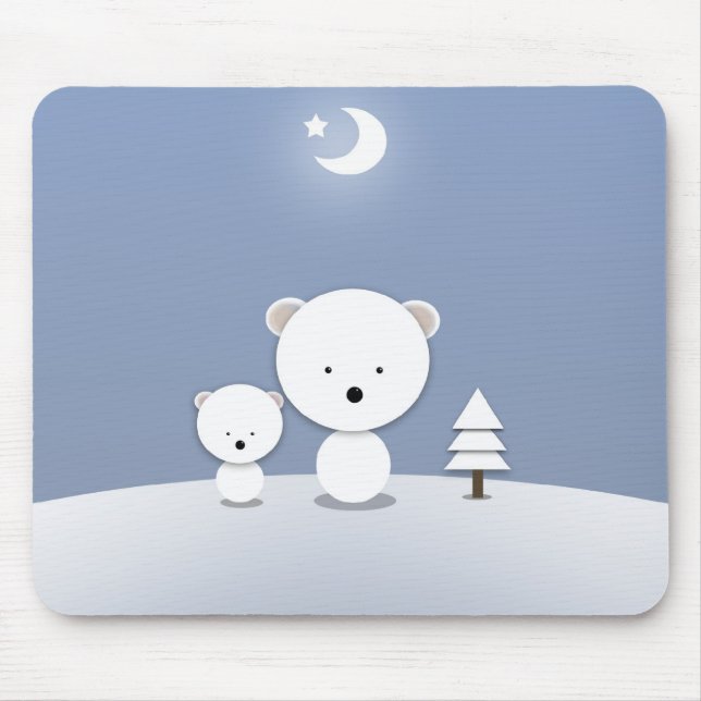 Tapis de souris ours polaires kawaii (Devant)