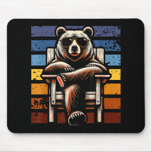 Tapis De Souris Ours Rétro Cool en Lunettes de Soleil 70s 80s 90s