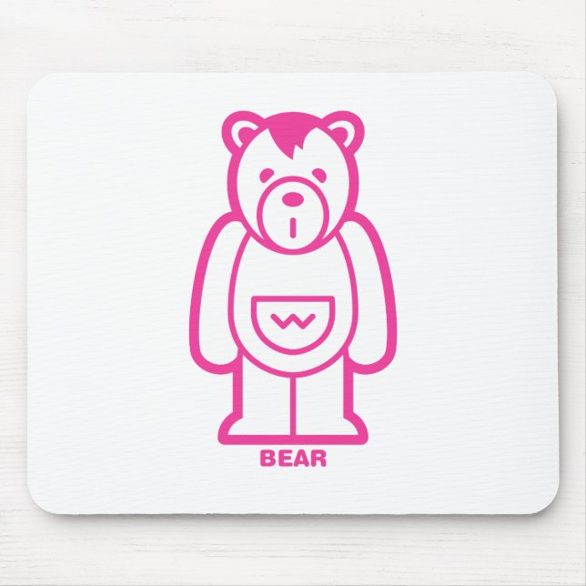 Tapis De Souris Ours (rose) (Devant)