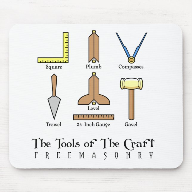 Tapis De Souris Outils de travail maçonniques (Devant)