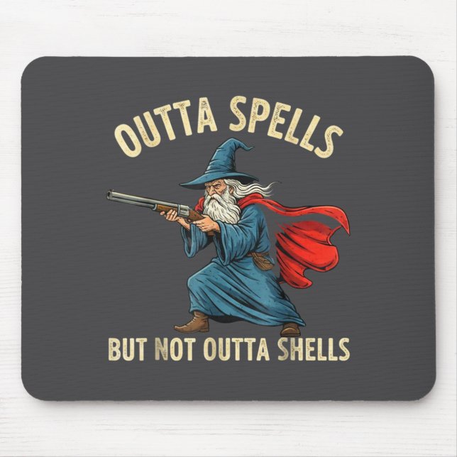 Tapis De Souris Outta Spells But Not Shells Wizard Meme  (Devant)