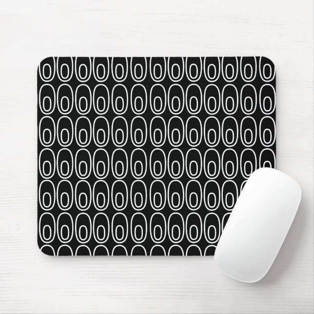 Tapis De Souris Ovales noirs répétés (Avec souris)
