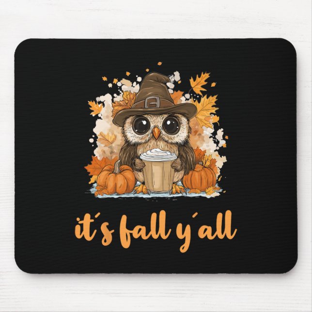 Tapis De Souris Owl Fall Thanksgiving C'est Fall Yáll (Devant)